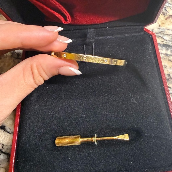 Cartier love Yellow Gold 6 Diamond Bracelet - Picture 8 of 9